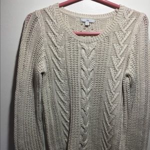 Gap women’s cable knit cream sweater size medium